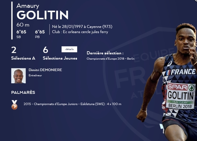 AMAURY GOLITIN IRA AUX CHAMPIONNATS D&rsquo;EUROPE EN&nbsp;SALLE